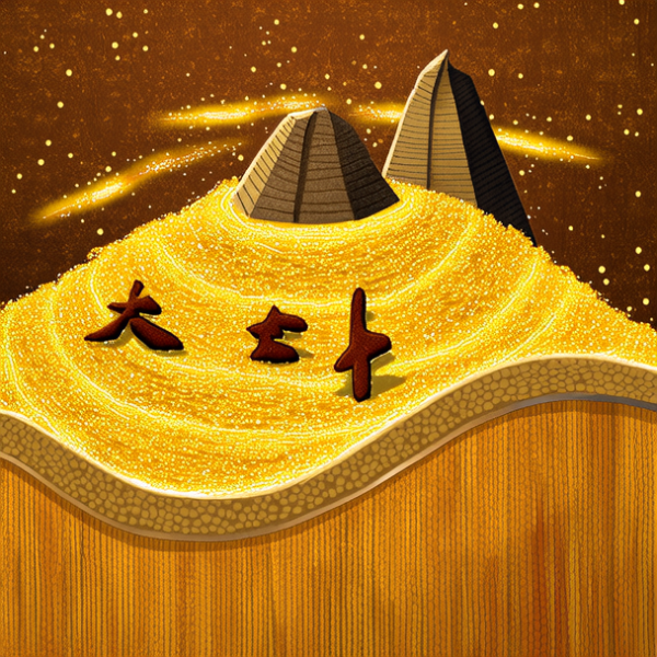 金矿插画