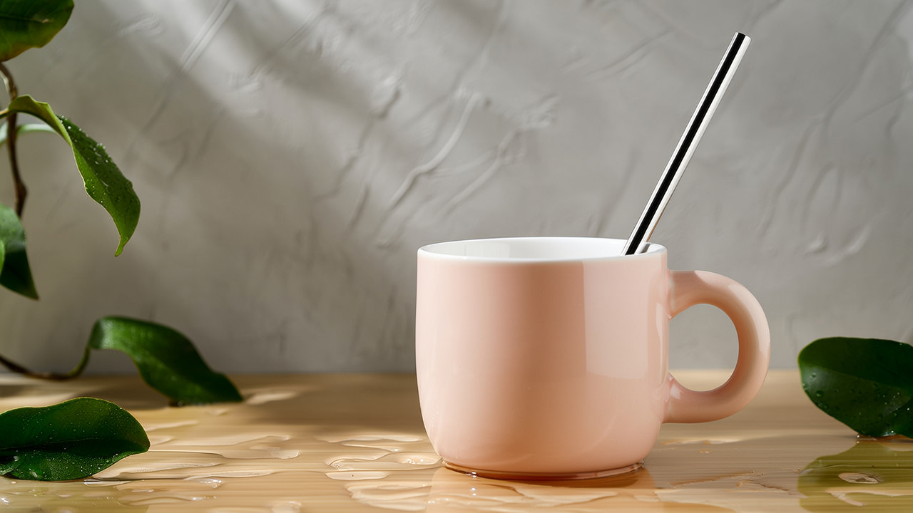 带吸管杯